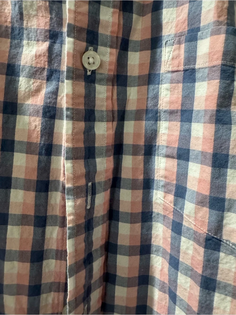 J.Crew Flex Washed Slim Fit Plaid Button Down Shirt Large Pink Blue Check